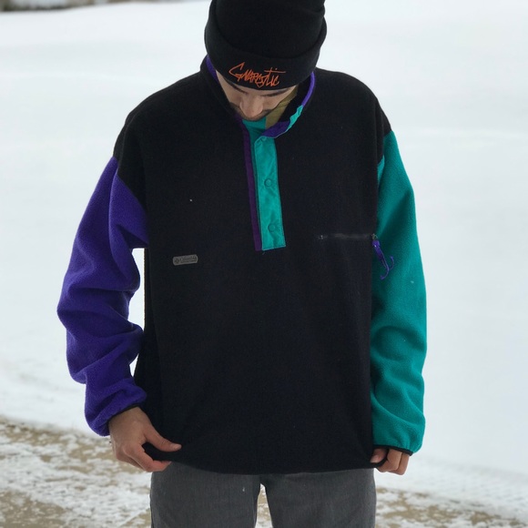 🌟SOLD🌟90’s Columbia Color-Block T-Snap Fleece - Picture 8 of 8